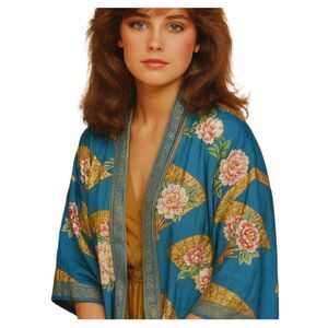Vintage Japanese kimono size OS made in Japan 100% cotton